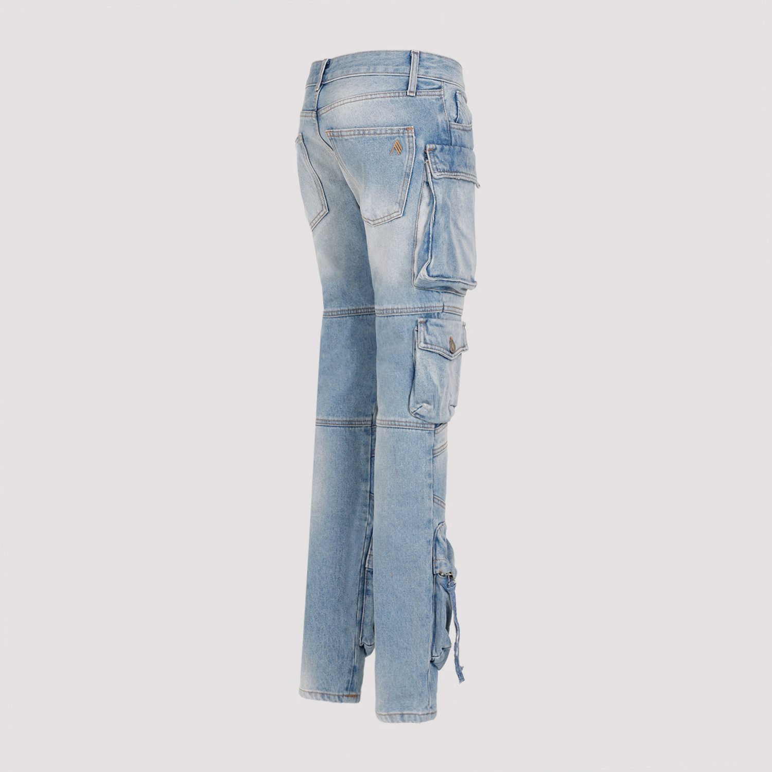 Attico Sky Blue Essie Long Pants In Gray