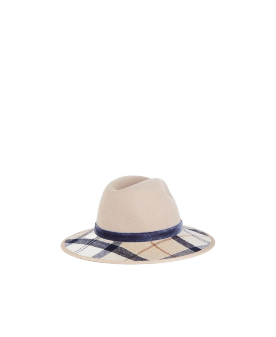 Barbour Checked Hat In Nude