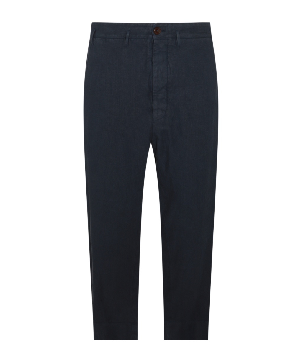 Vivienne Westwood Blue Linen Pants In Black