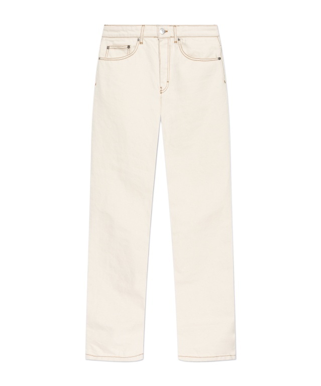 Ami Alexandre Mattiussi Casual Pants With Belt Loops In Cream