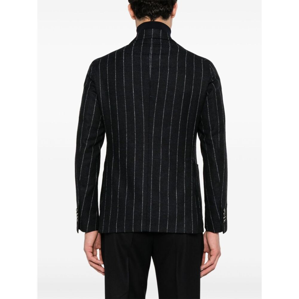Shop Tagliatore Long-sleeved Suit Jacket In Black
