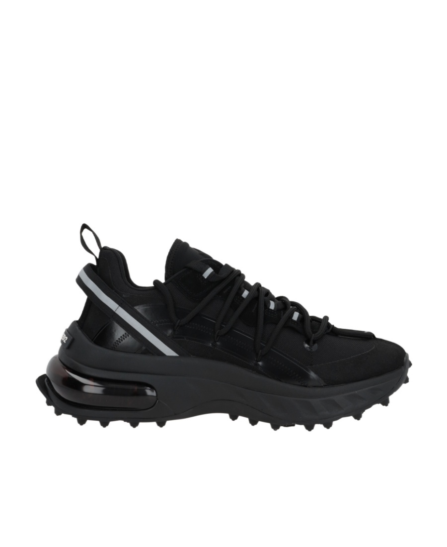 Dsquared2 Bubble Lace-up Leather Sneakers In Black