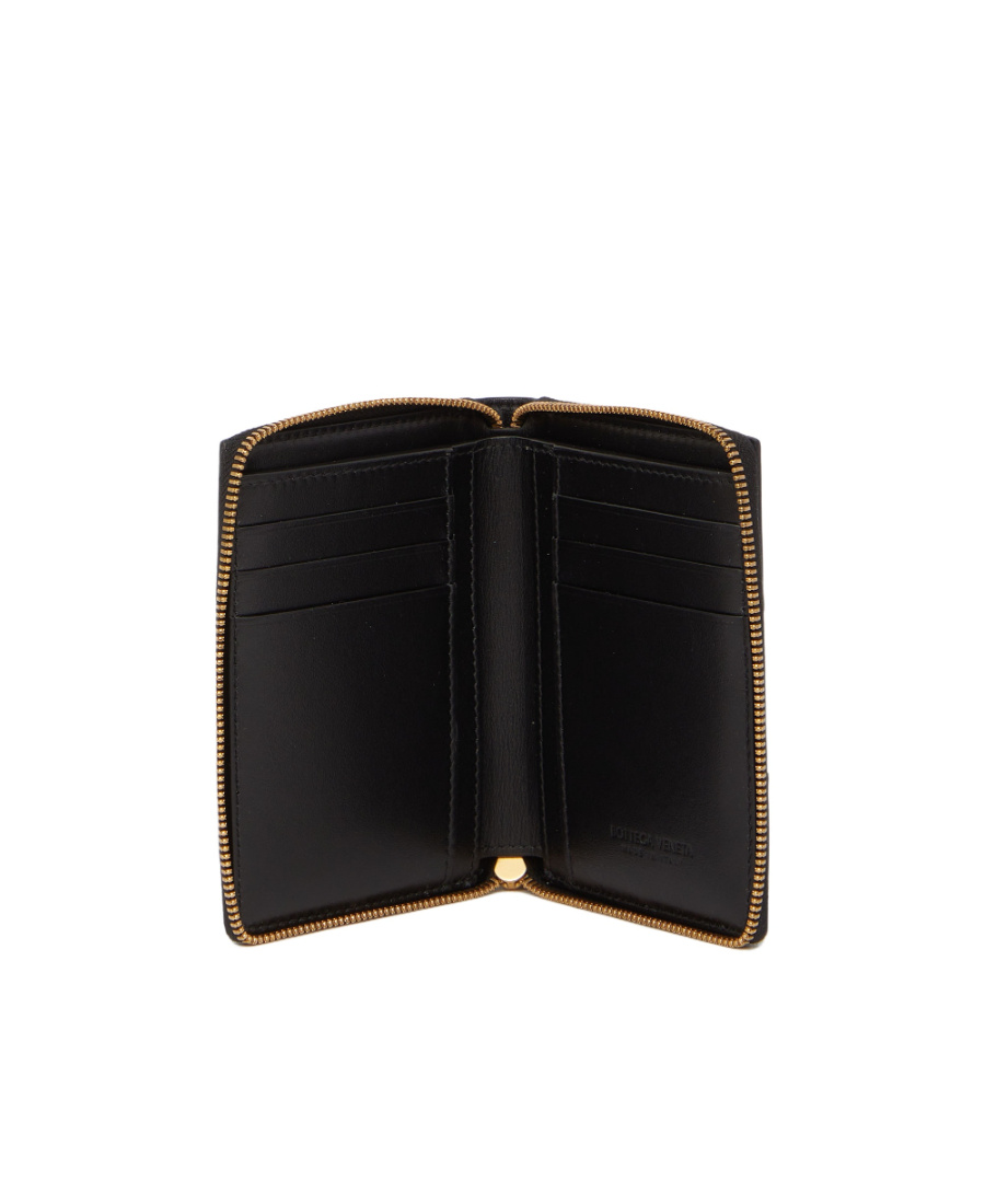 Bottega Veneta Intrecciato Bi-fold Wallet In Black