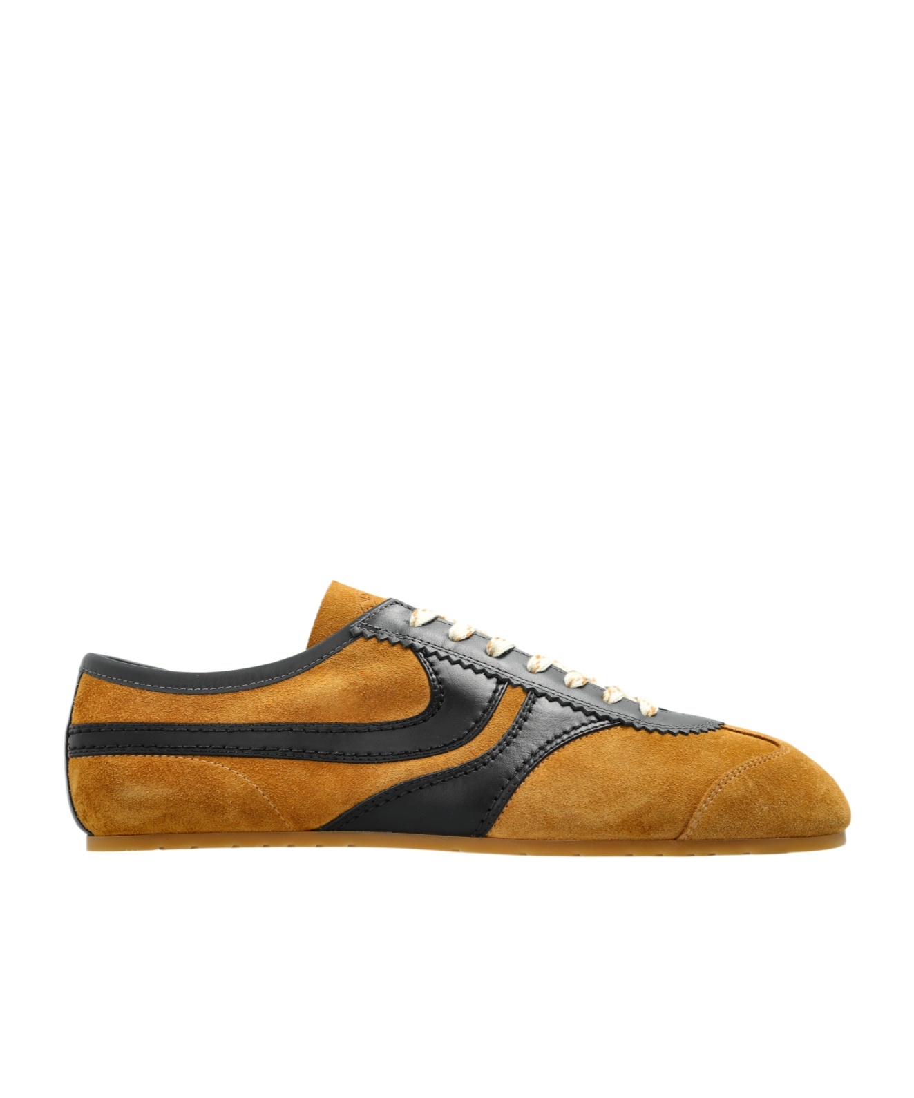 Dries Van Noten Double Lacing Suede Sneakers With Leather Inserts Shoes