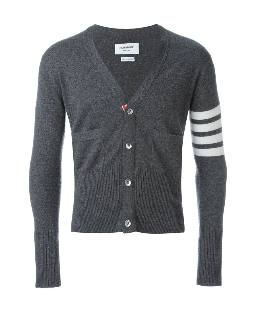 Shop Thom Browne 4-bar Cashmere Cardigan In Black