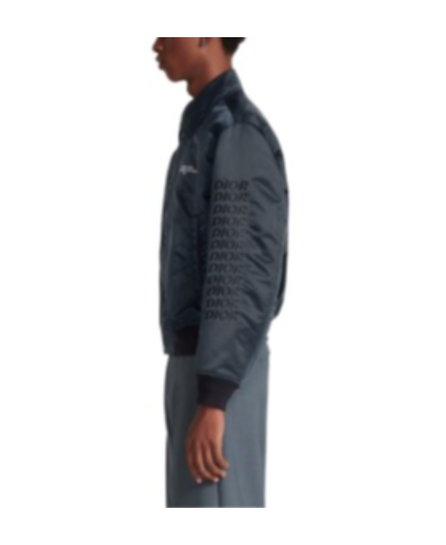 Dior Homme Buttoned Bomber Jacket In Blue