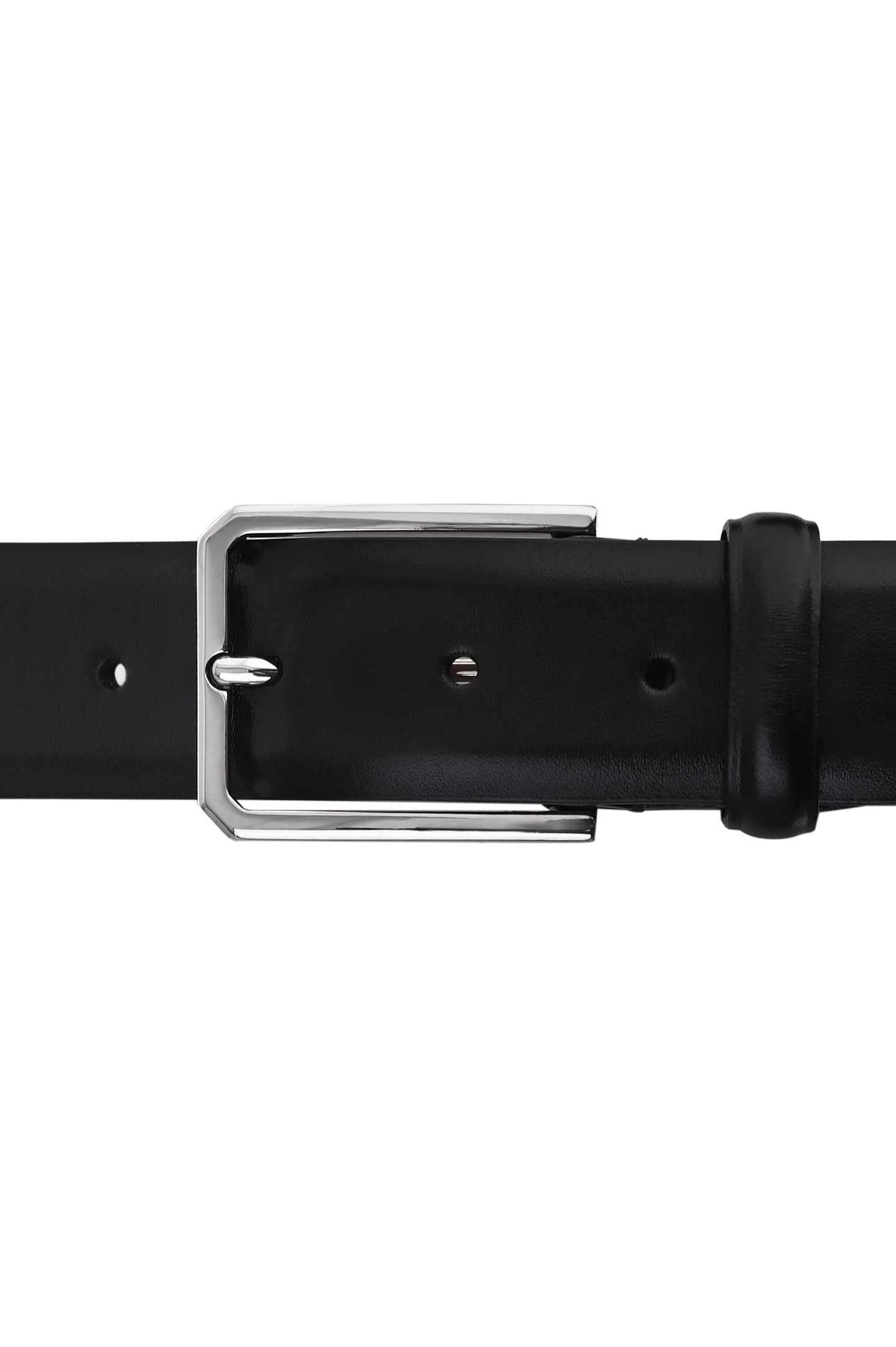 Santoni Buckle Leather Belt In Black