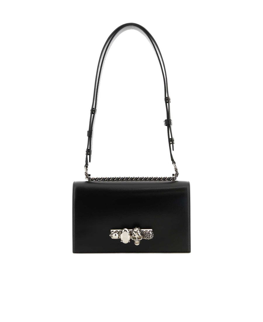 Alexander Mcqueen Mini Jewelled Denim Satchel Bag In Blu