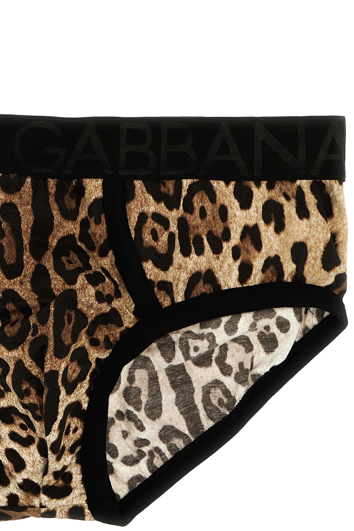 Shop Dolce & Gabbana Dolce Gabbana Leopard Print Briefs In Black