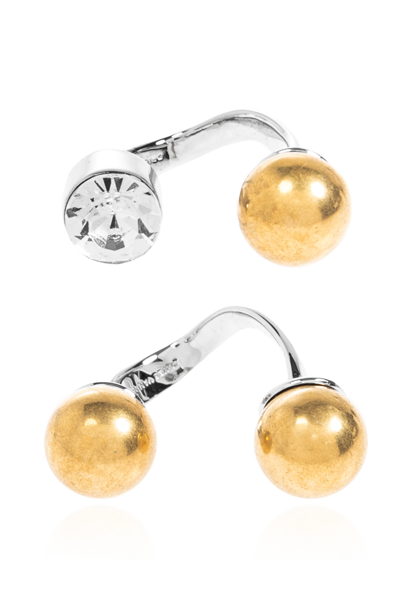 Dries Van Noten Set Of 2 Ball Rings In White