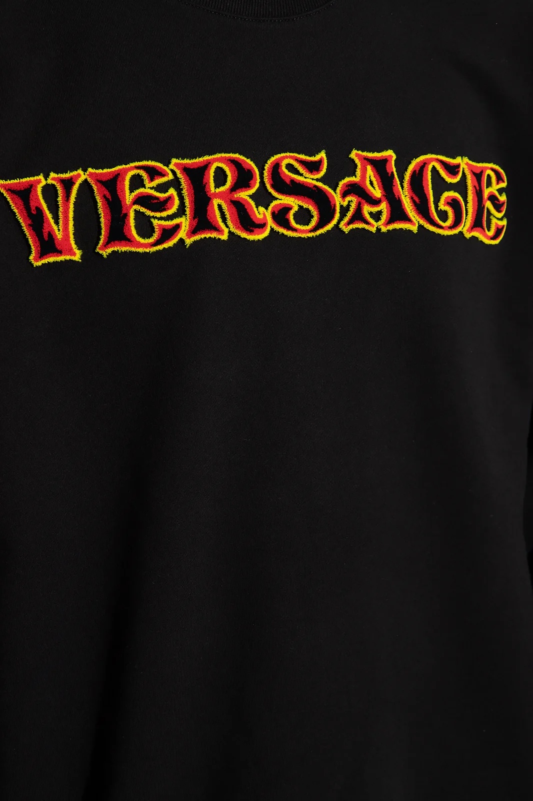 Versace Luxurious Embroidered Crewneck Sweatshirt For Men In Black