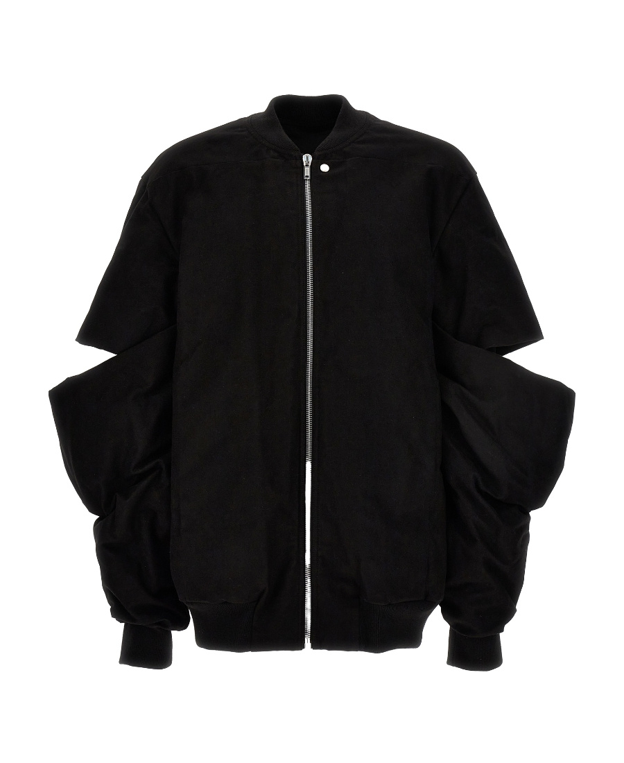 Rick Owens Easy Gauntlet Bomber Jacket In Black