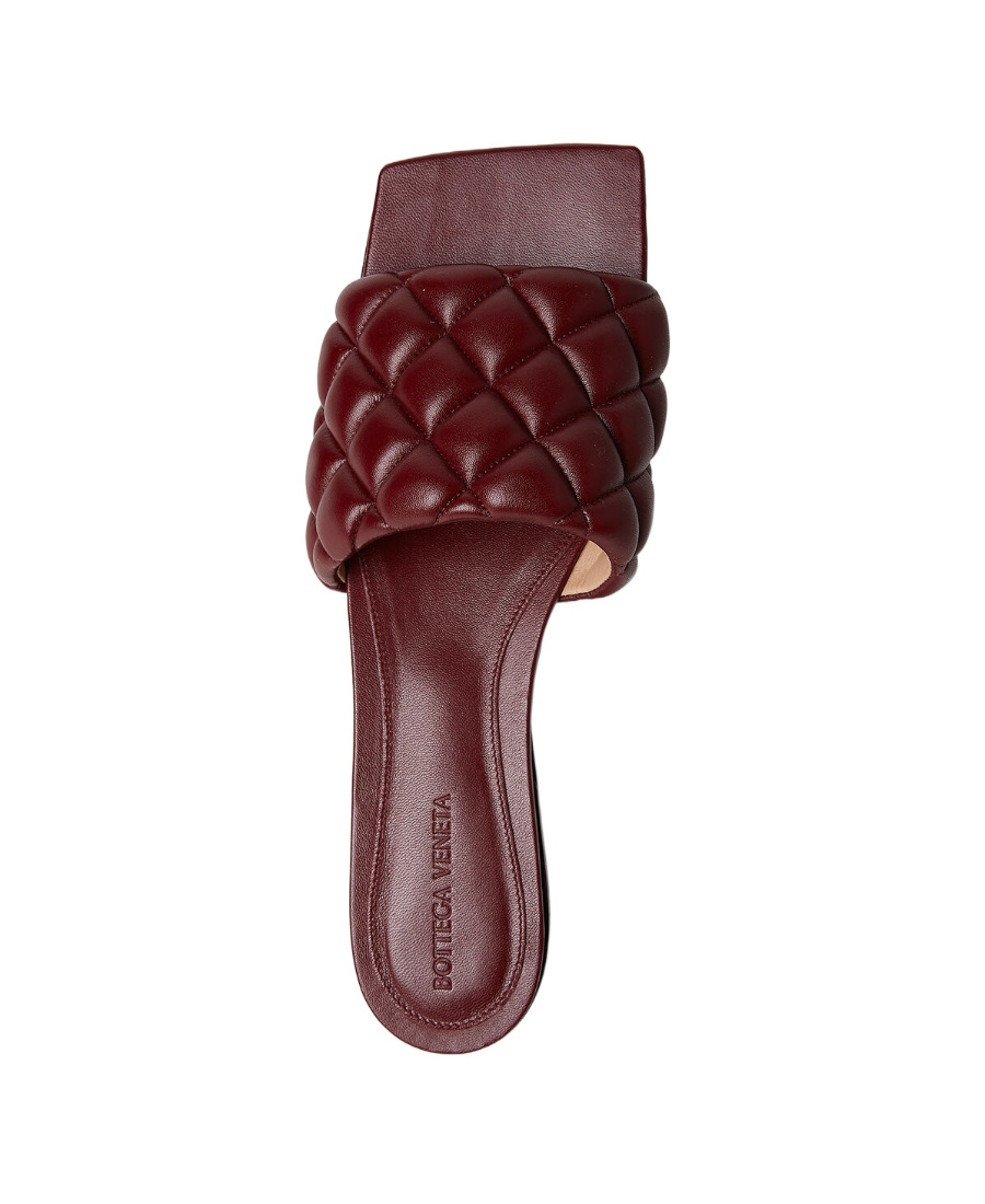 Bottega Veneta Padded Flat Sandal Nappa Matelasse In Red
