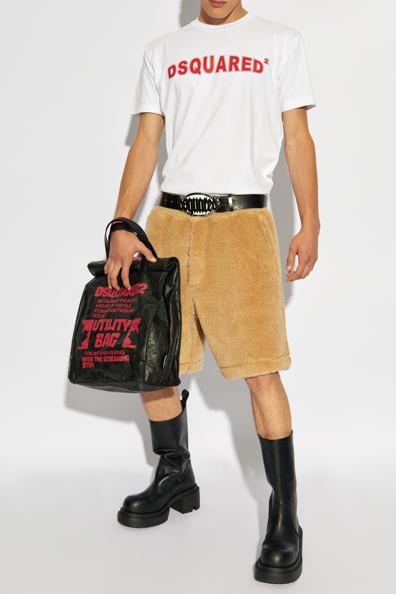 Dsquared2 Crew Neck T-shirt Bold Front Text In White