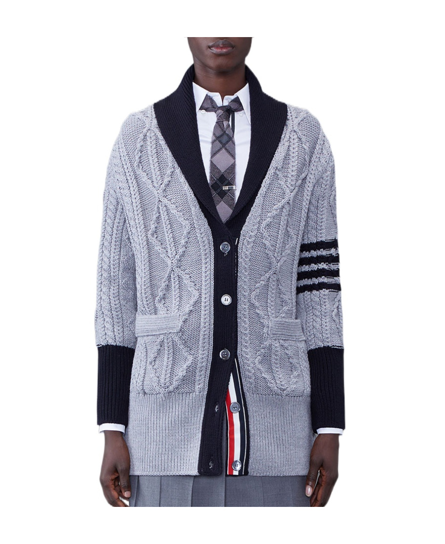 Thom Browne Signature 4-bar Stripe Cardigan In Multicolor