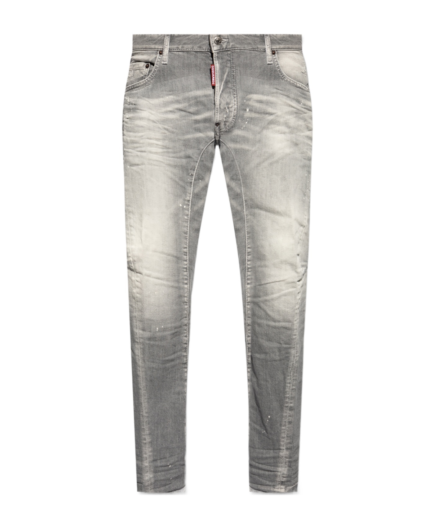 Dsquared2 Distressed Low-rise Skinny Jeans In Gray