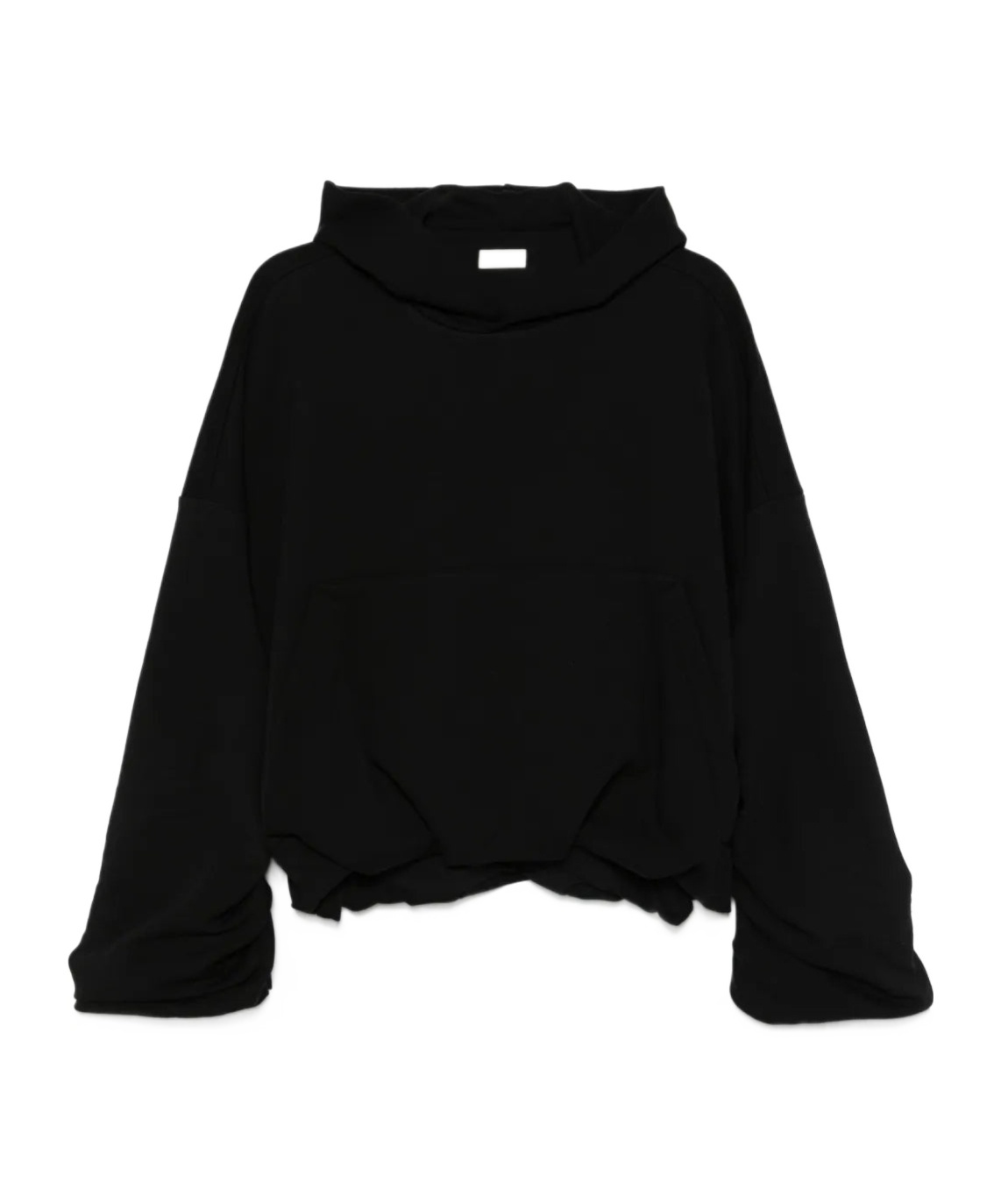 Dries Van Noten Oversized Draped Black Sweatshirt In Black