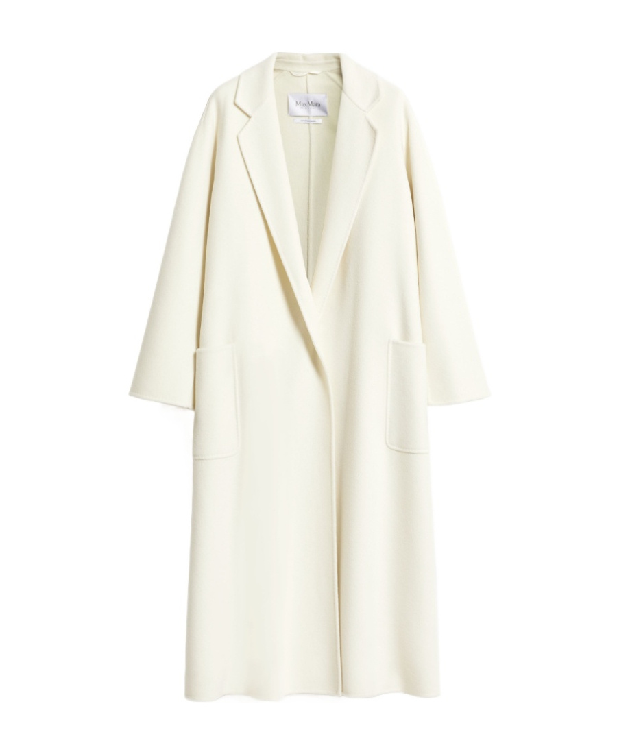 Max Mara White Alpaca Fragore Orsetto Biver Coat In White