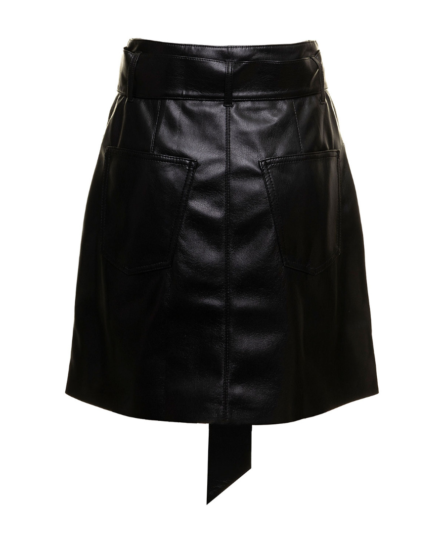 Nanushka A-line Belted Mini Skirt In Black