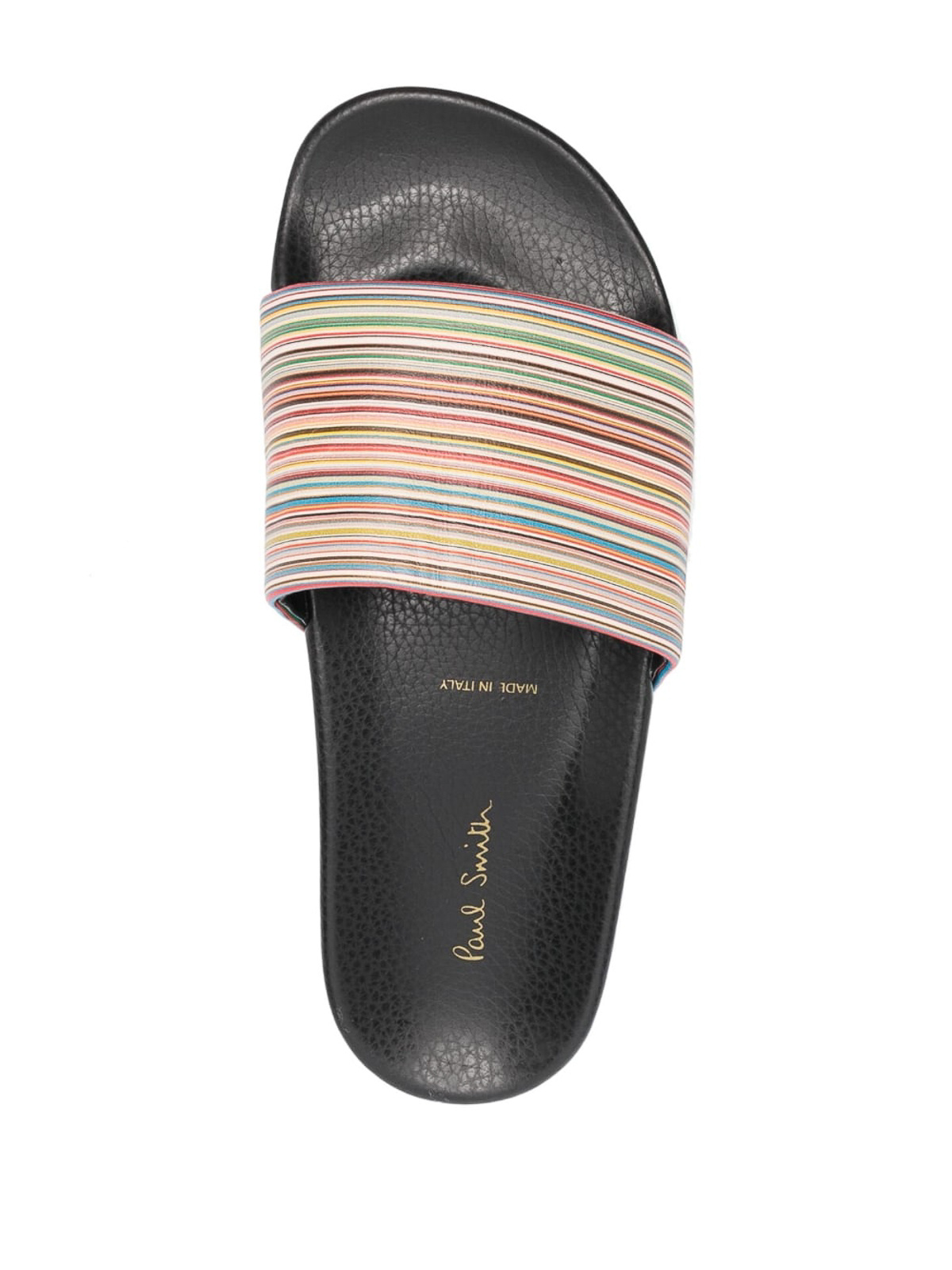 Paul Smith Striped Slippers In Black