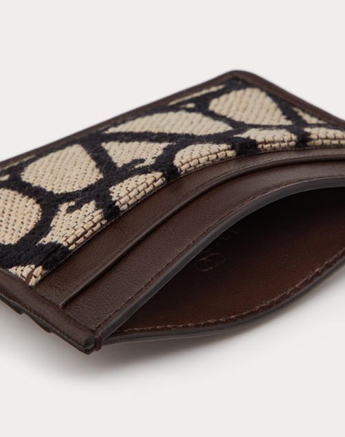 Valentino Vlogo Woven Cardholder In Black