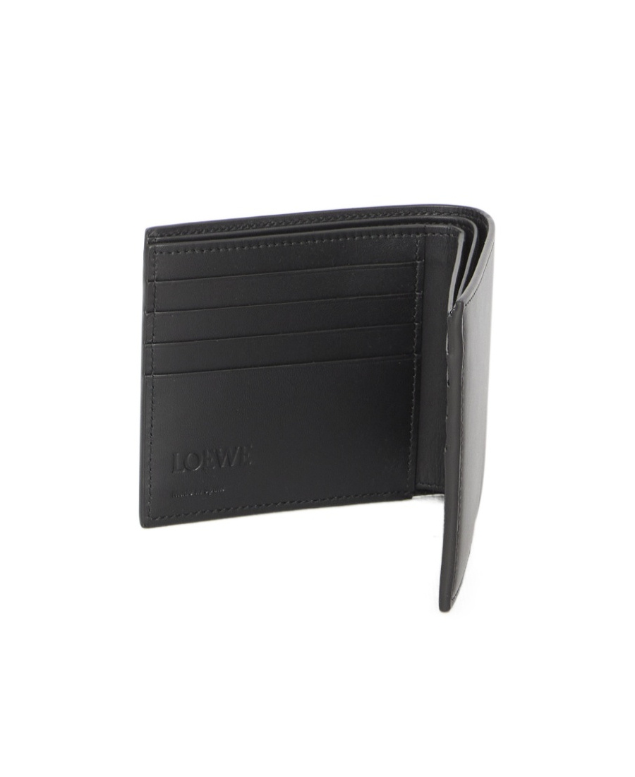 Loewe Logo-embossed Leather Billfold Wallet In Black