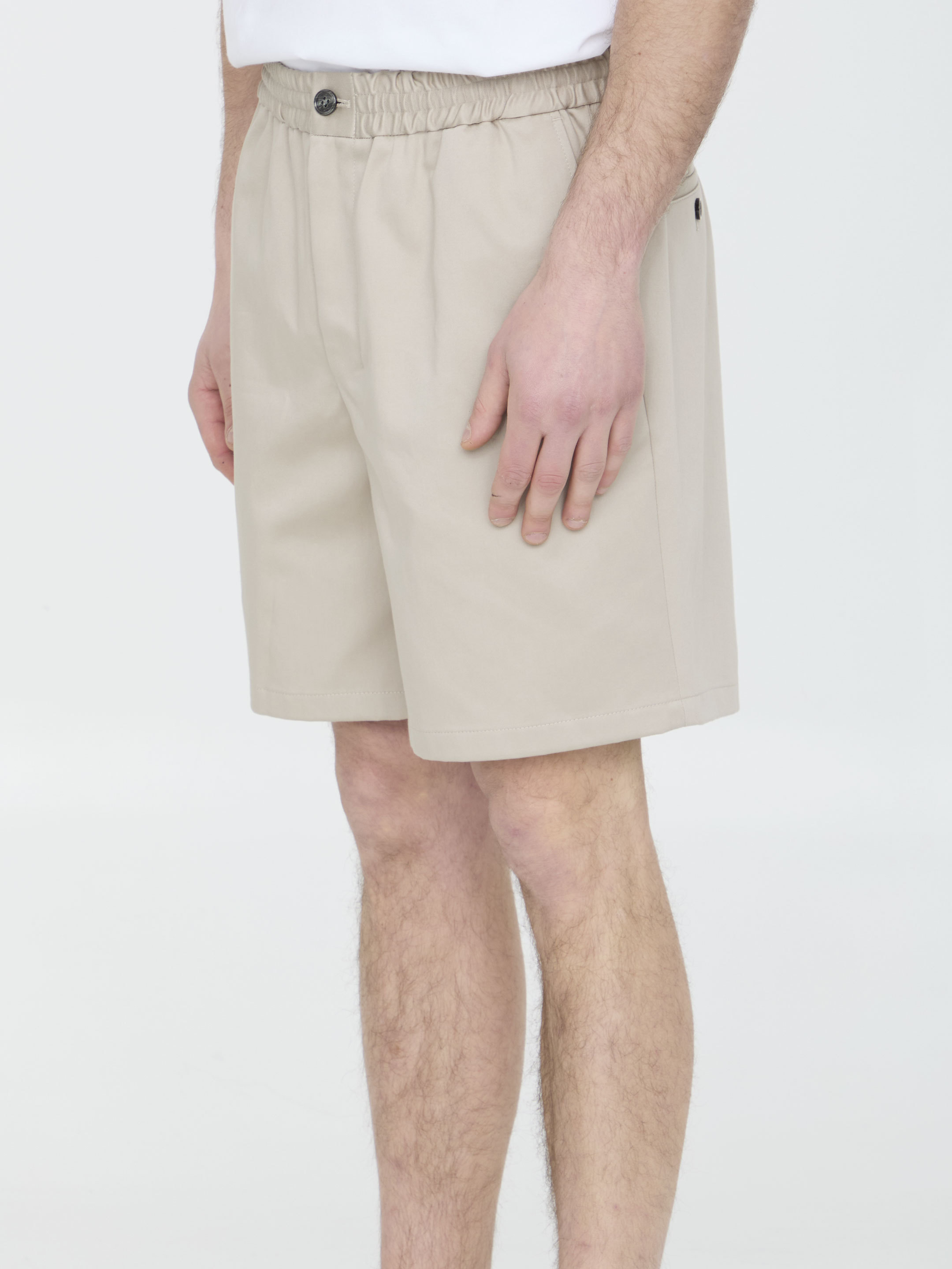 Shop Ami Alexandre Mattiussi Ami Paris Regular Fit Chino Shorts In White