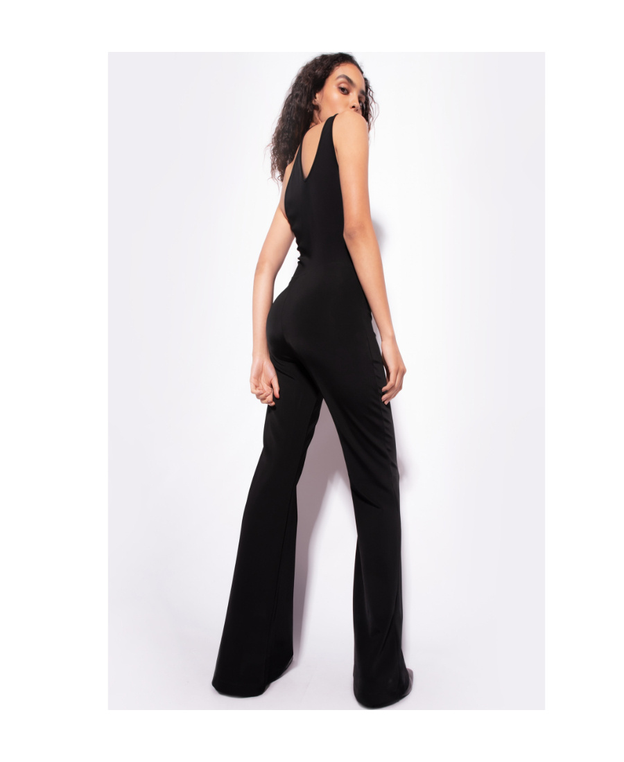 Pinko Cut-out Flared-leg Jumpsuit In Black