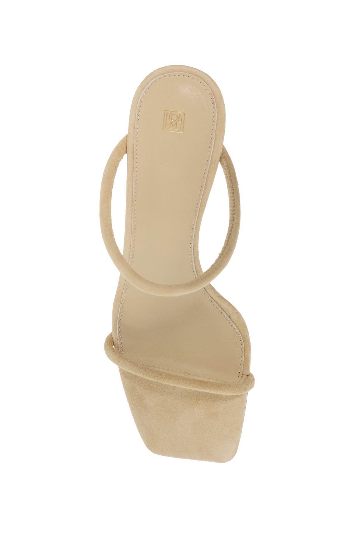 Totême Minimalist Suede Leather Sandals In Neutro