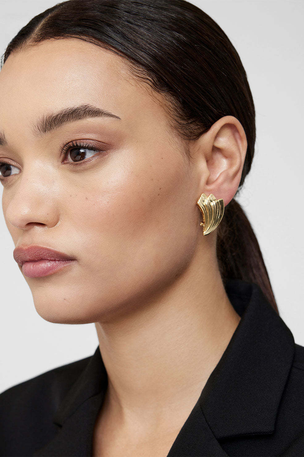 Shop Anine Bing Sector Earrings In Yellow