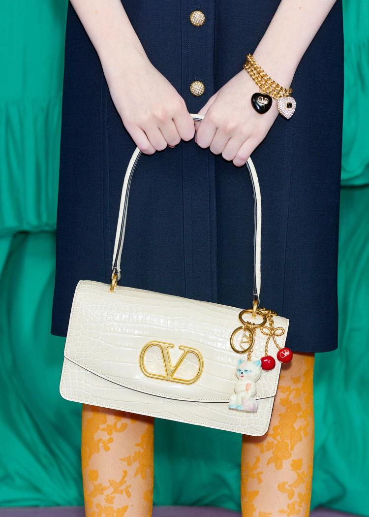 Valentino Le Chat De La Maison Bag Charm With Key Ring In Nude