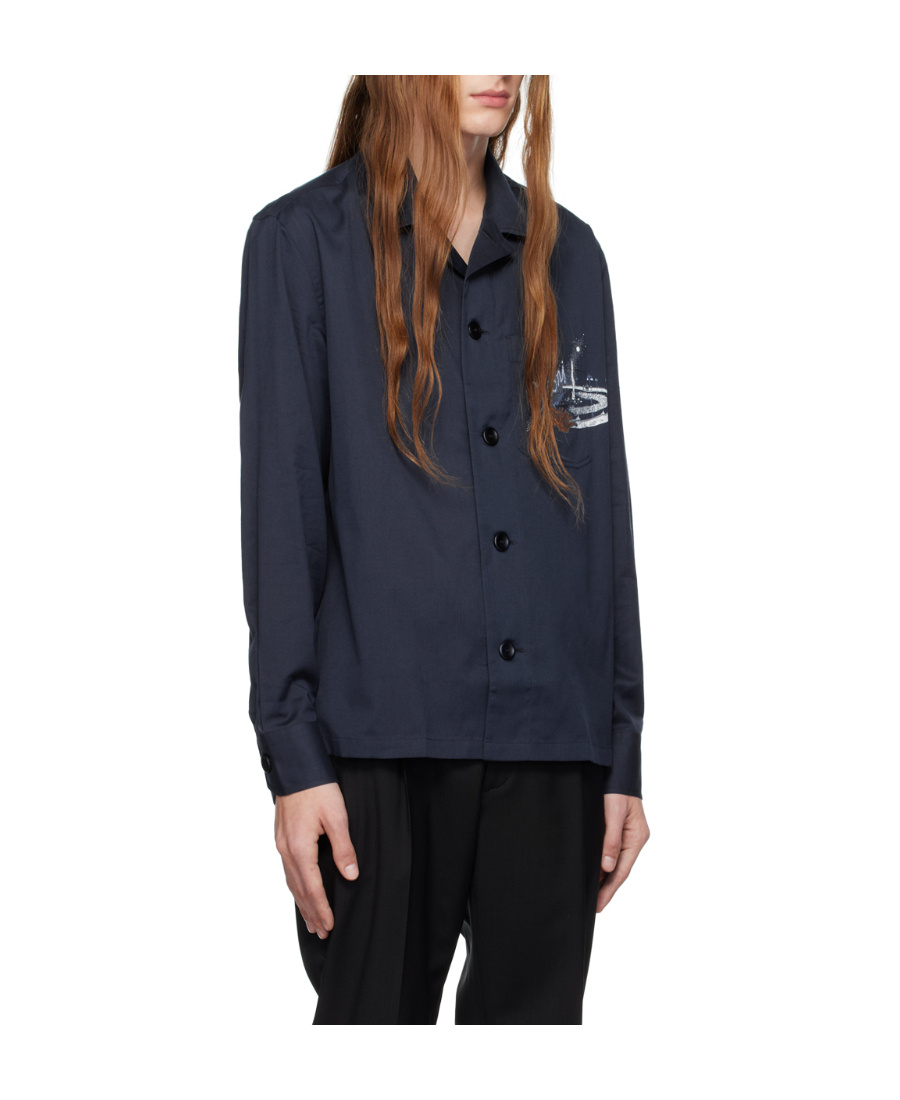 Brioni Cashmere Blended Long-sleeved Shirt In Black