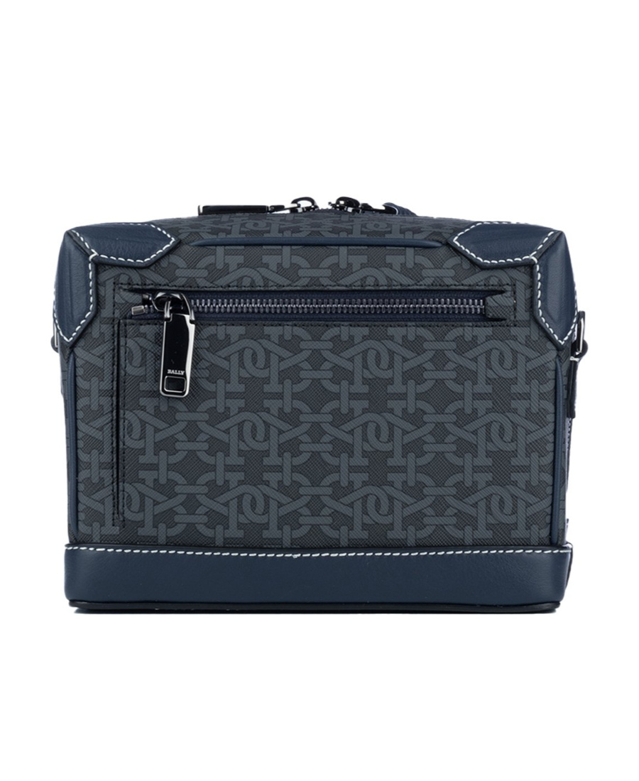 Bally Logo Zipper Shoulder Bag In Black