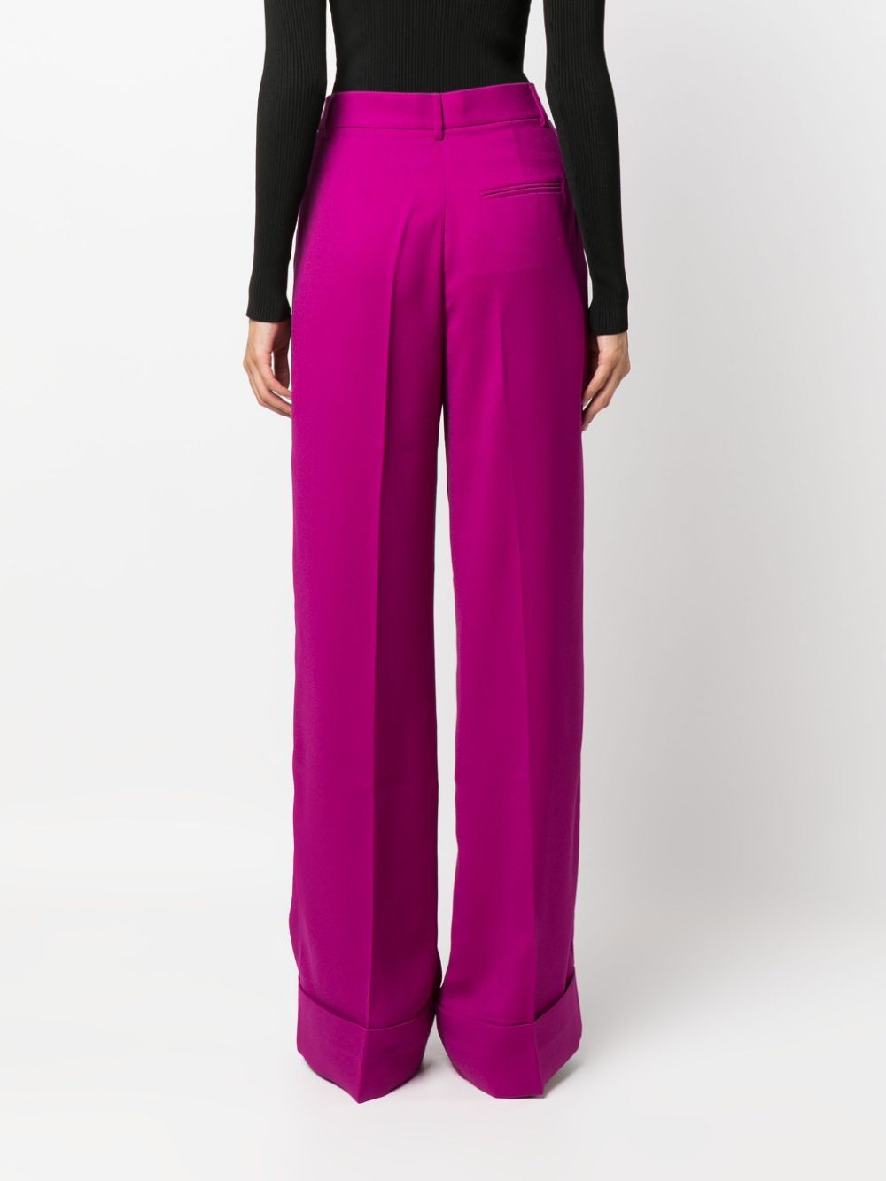 The Andamane Wide-leg Flared Trousers In Purple