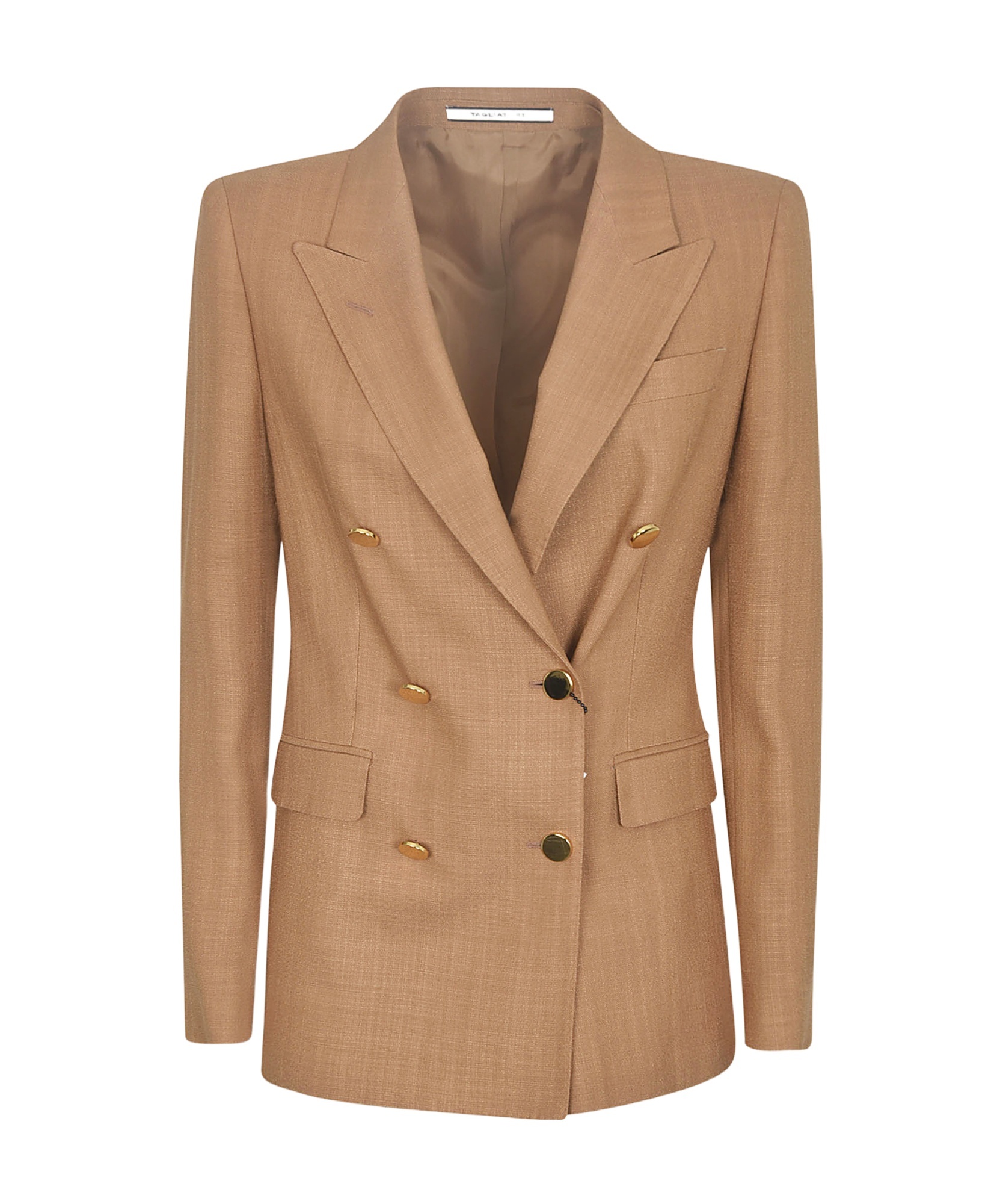 Shop Tagliatore Double-breasted Textured Blazer In Nude