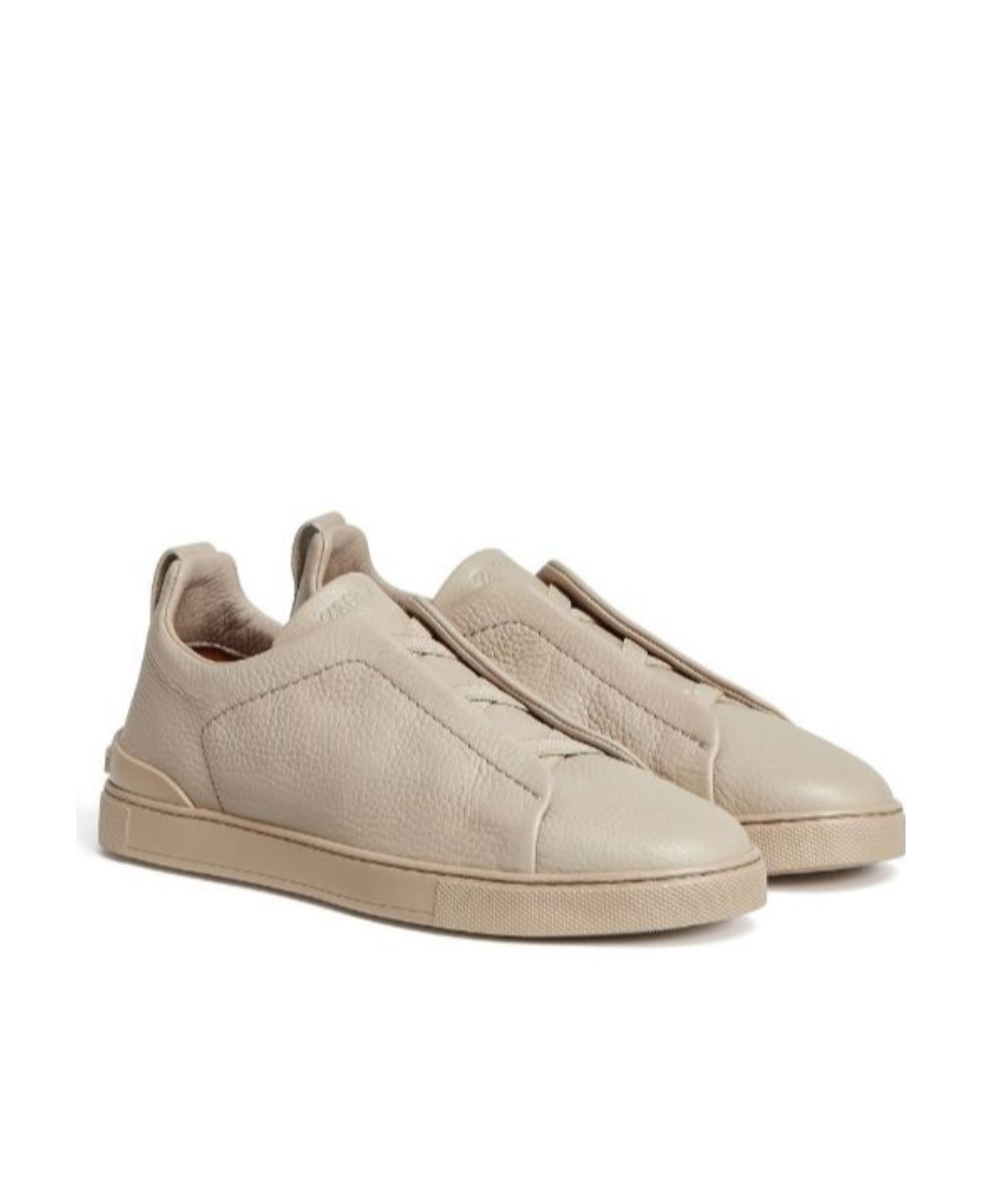 Zegna Z  Triple Stitch Trainers In Nude
