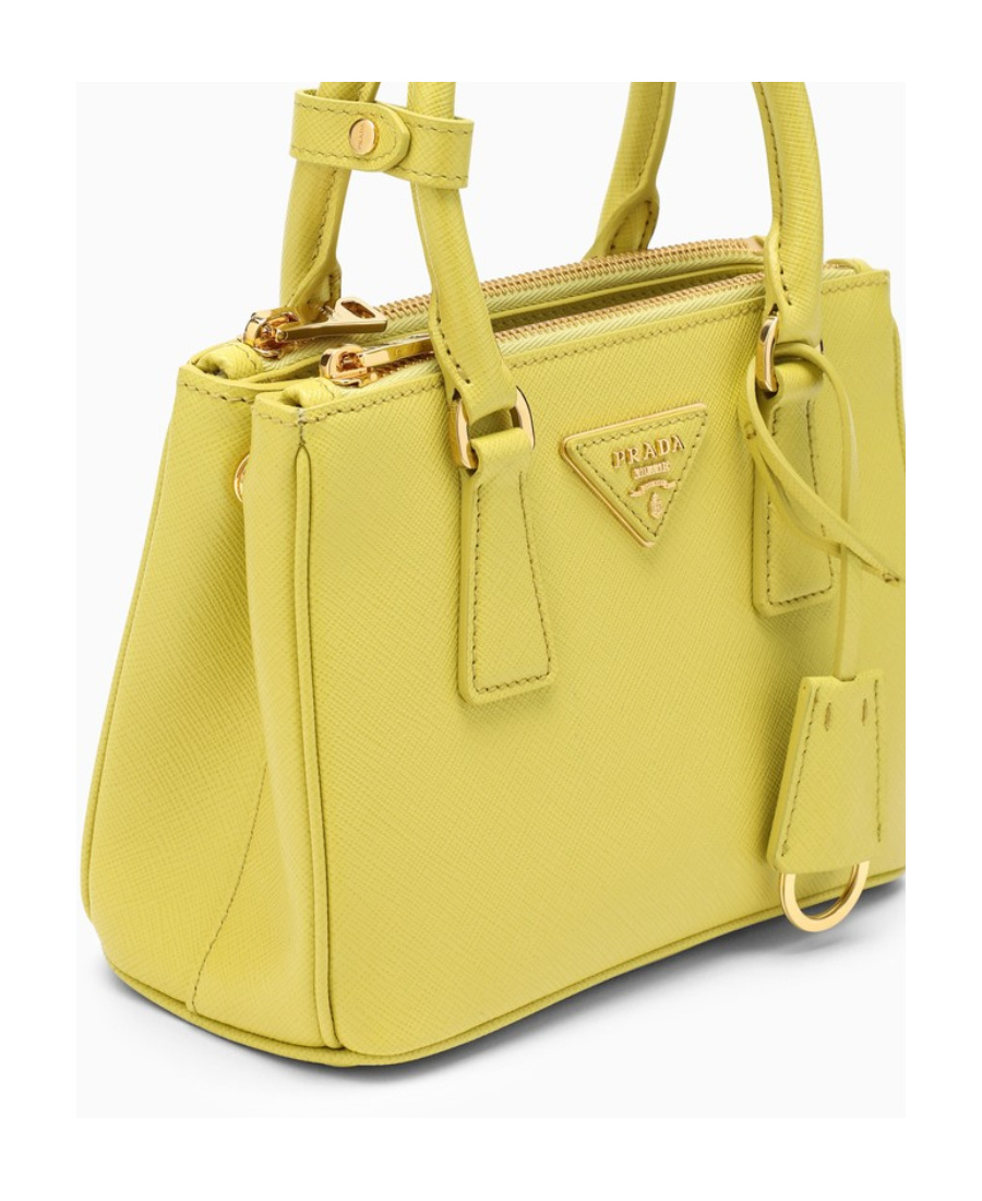 Prada Mini Galleria Saffiano Leather Bag In Gelb