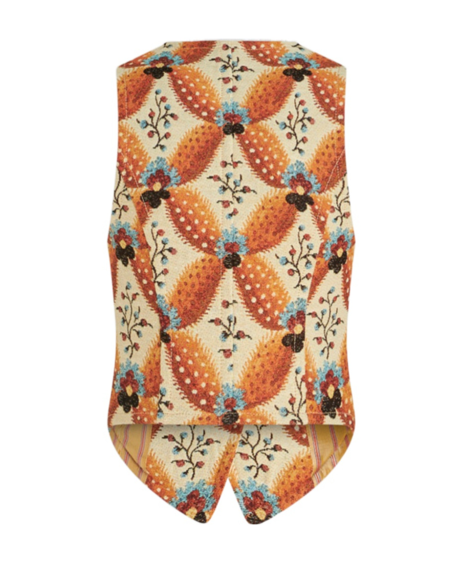 Etro Floral-jacquard Pattern Waistcoat In Nude