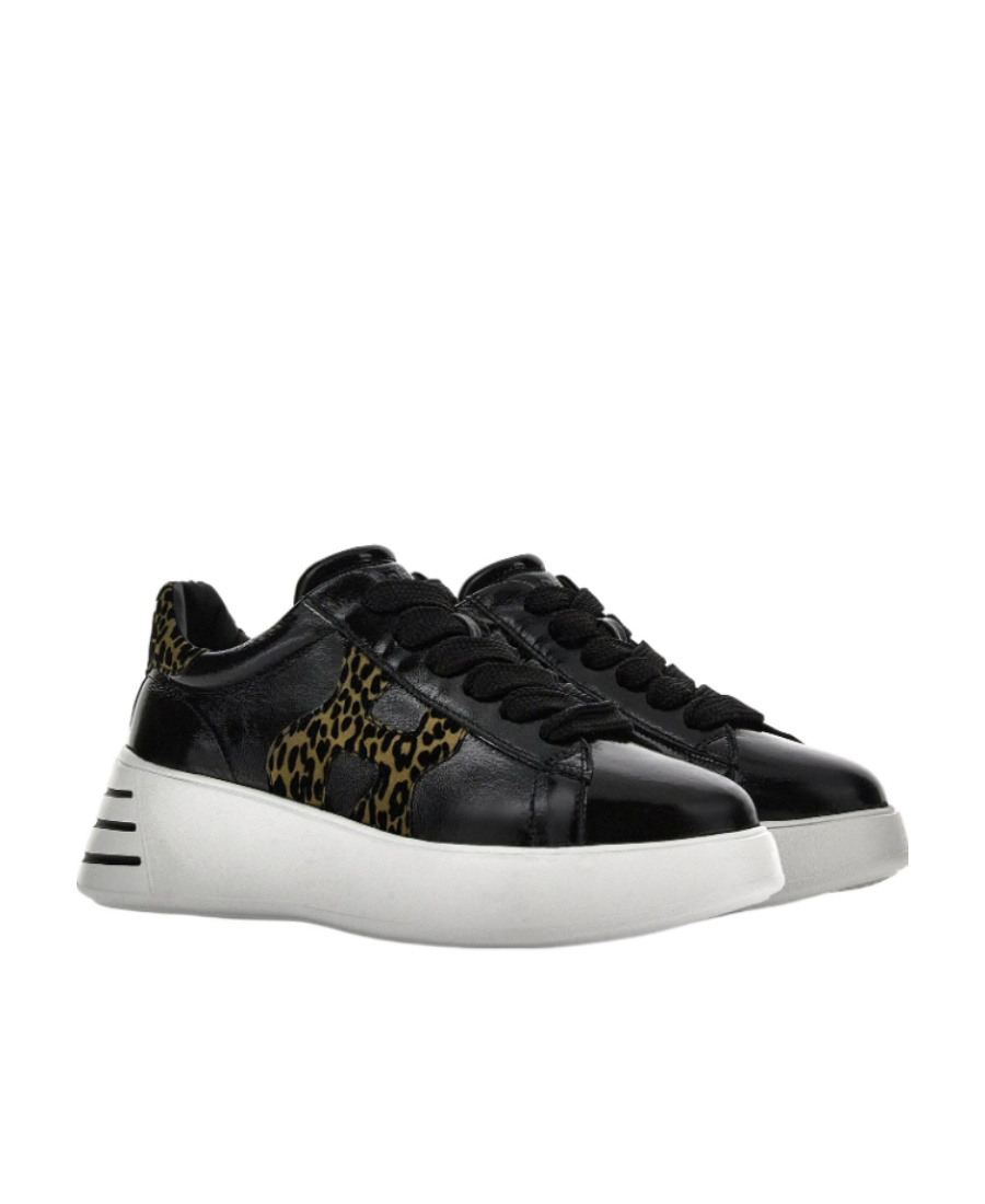 Hogan Rebel Lace-up Sneakers In Black