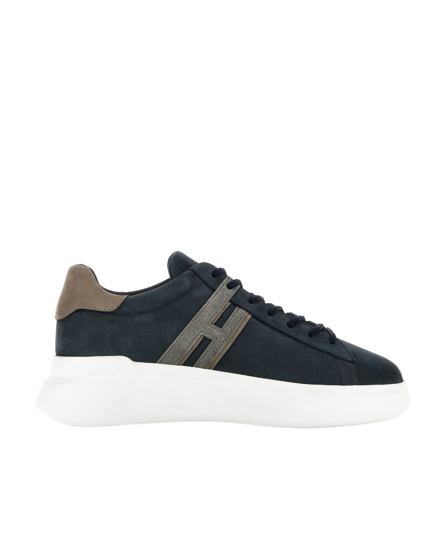 Hogan H580 Suede Flatform Sneakers In Black