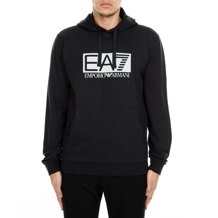 Ea7 Hooded Logo Sweater In Black