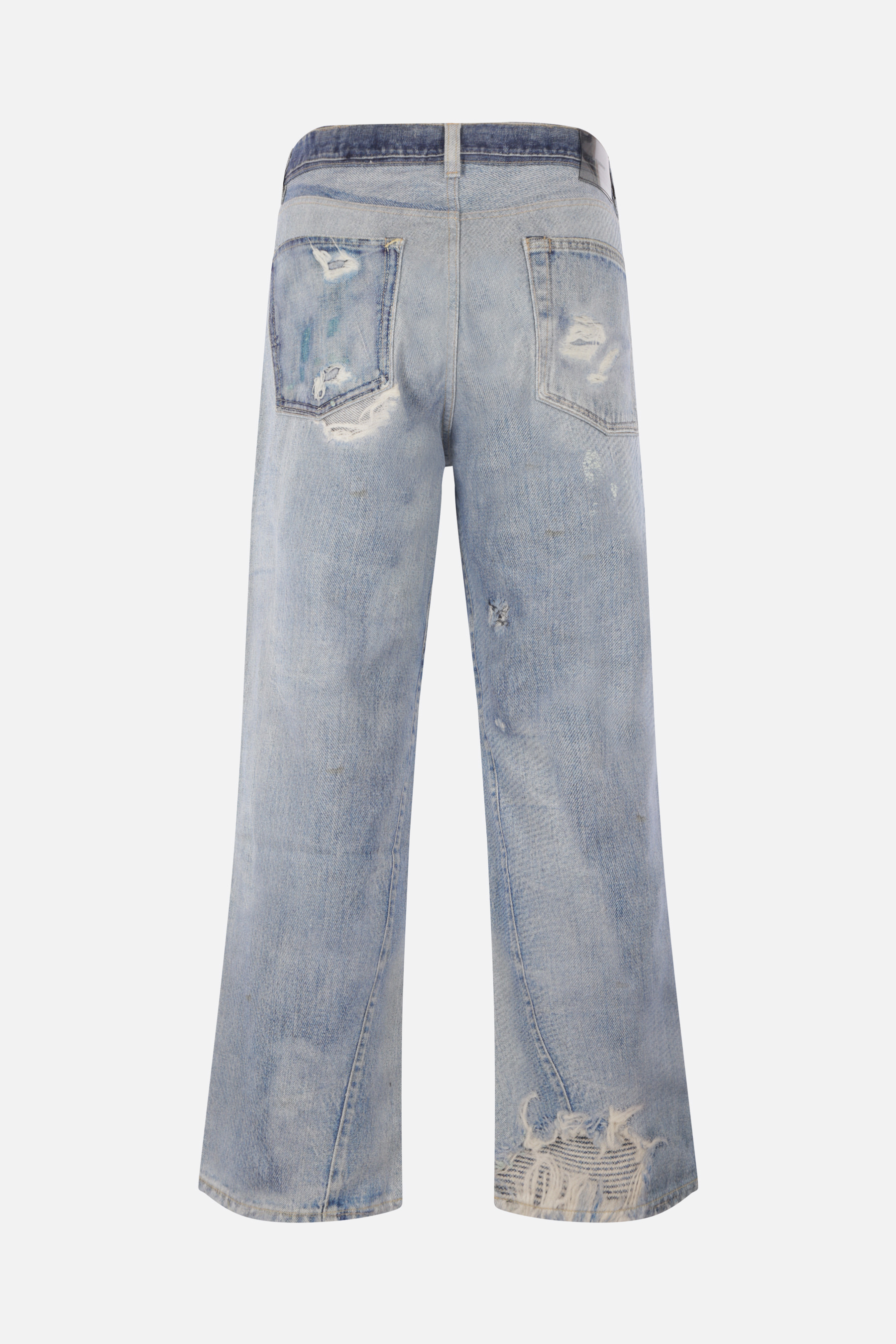 Our Legacy Third Cut Distressed-print Jeans In Gray