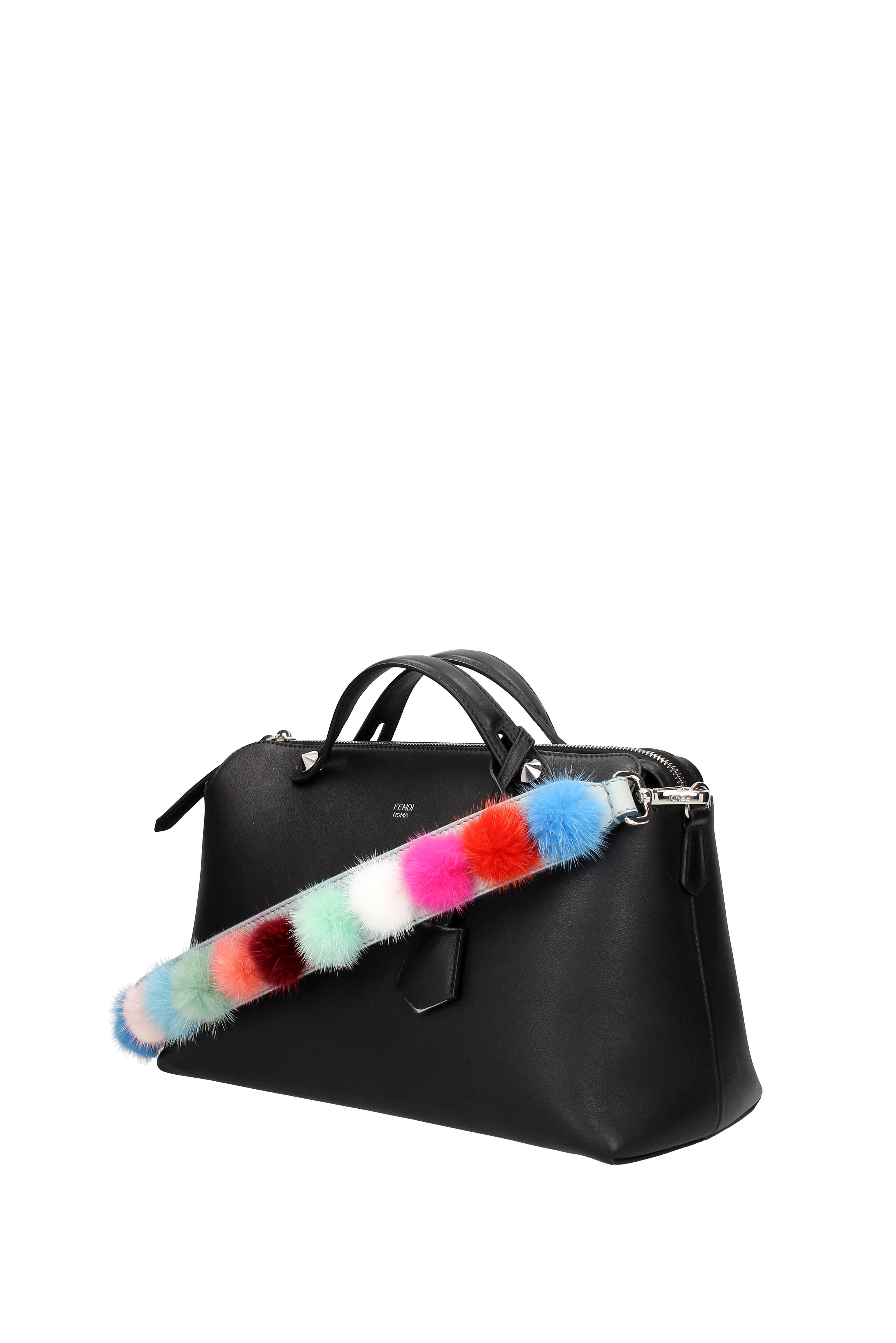 Fendi Logo Shoulder Strap In Black