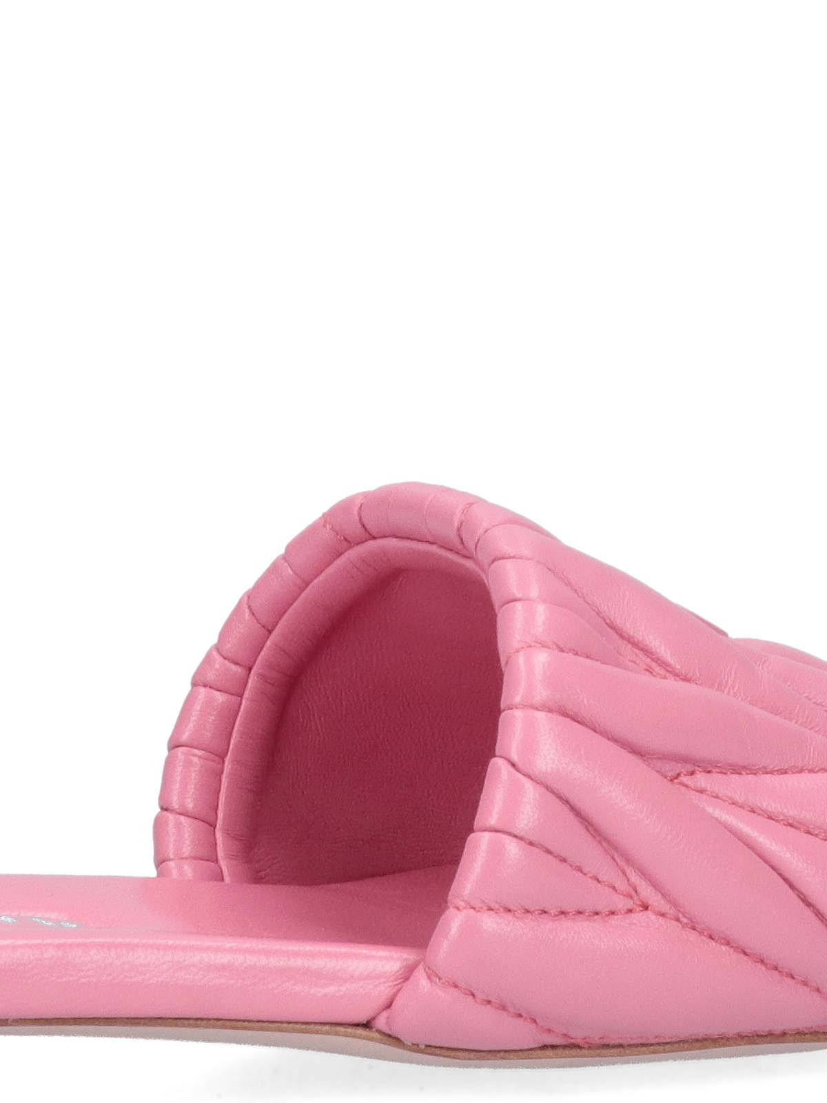 Miu Miu 20mm Quilted Open-toe Leather Sandals In Pink