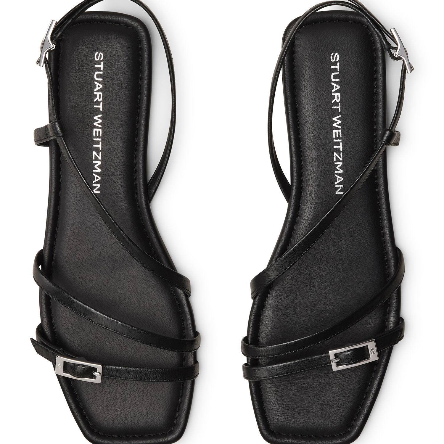 Stuart Weitzman Square Toe Flat Sandals