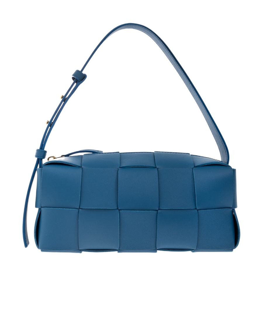 Bottega Veneta Small Brick Cassette Shoulder Bag In Blue