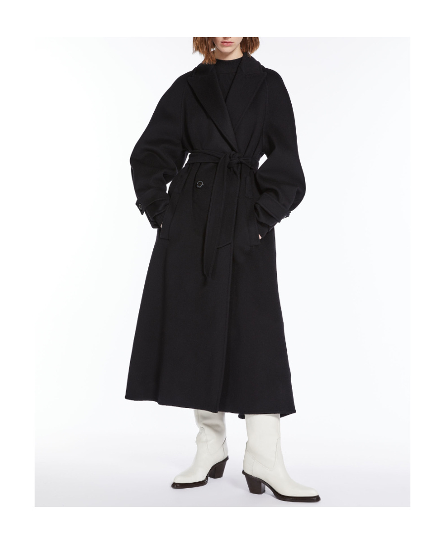 Max Mara Adda Double-breasted Cashmere Coat In Black