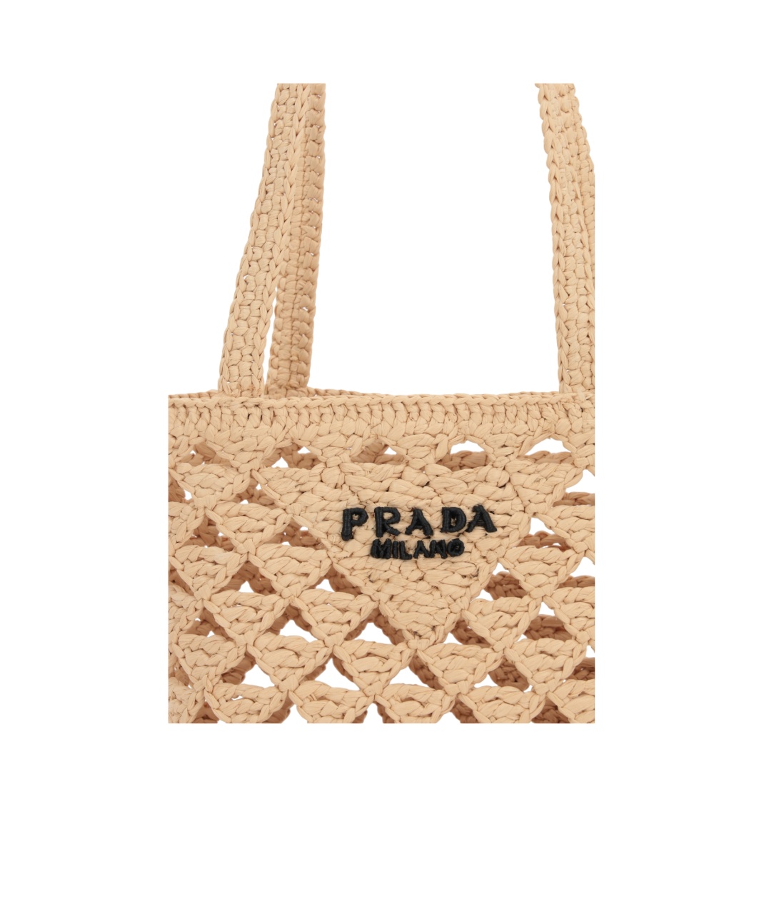 Prada Structured Open Weave Tote Bag In Nude