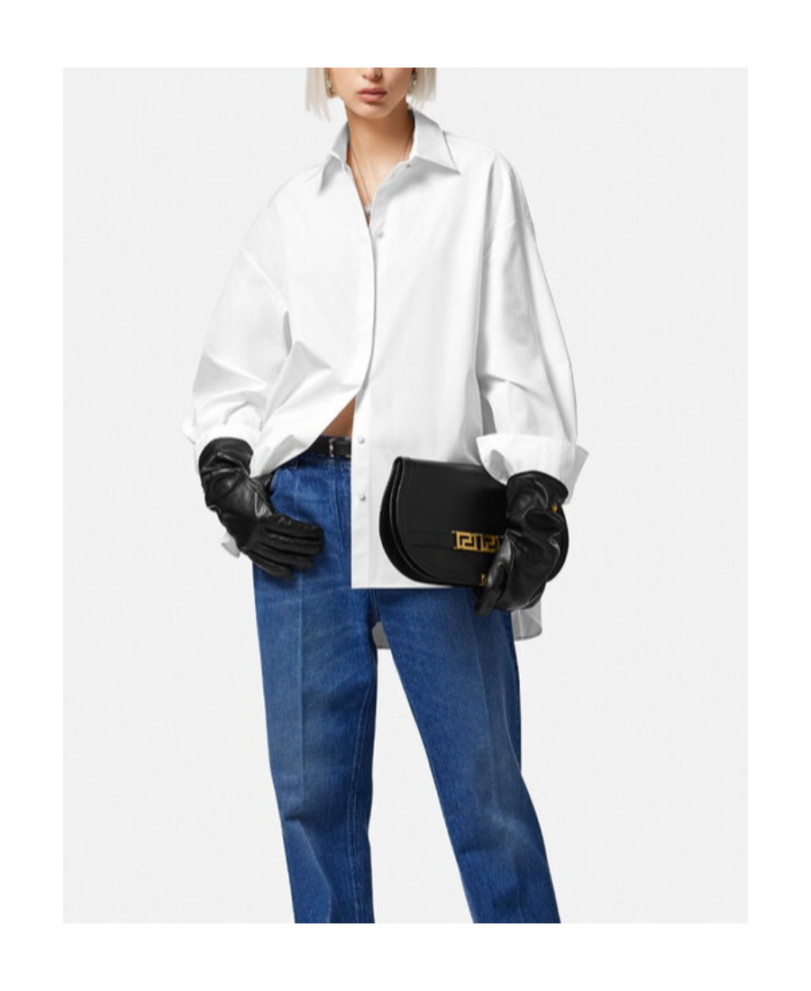 Versace Long-sleeved Button-up Shirt In White