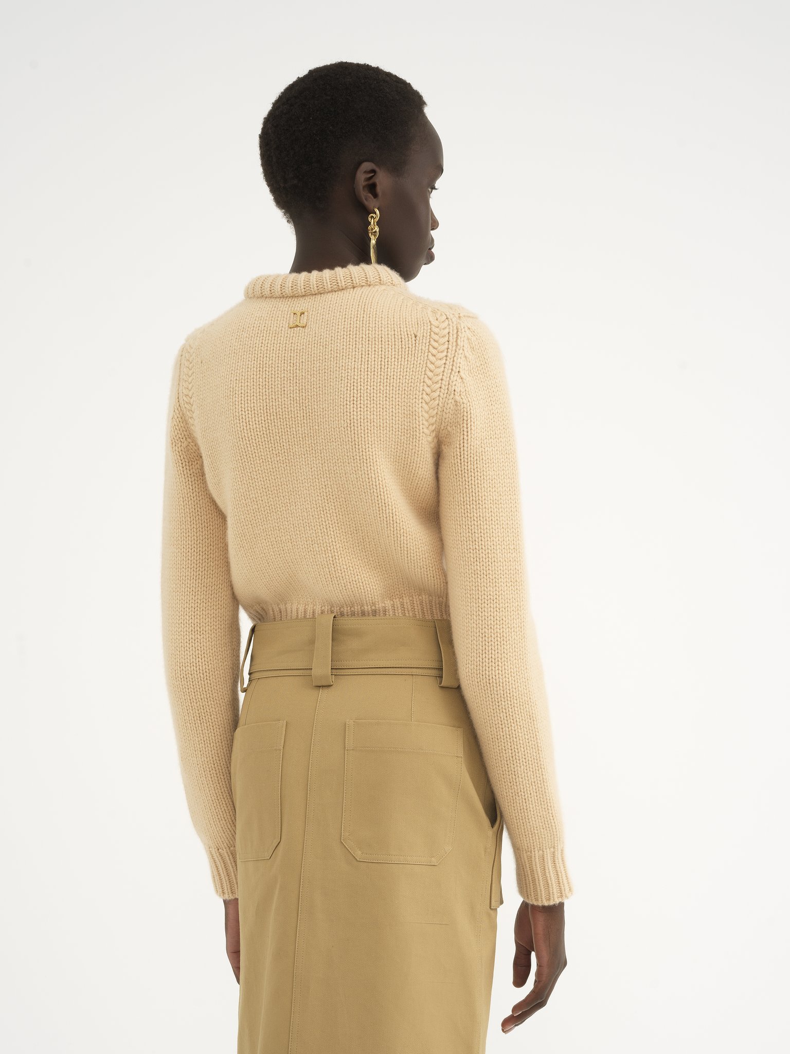 Chloé Beige Cotton And Cashmere Sweater In Nude